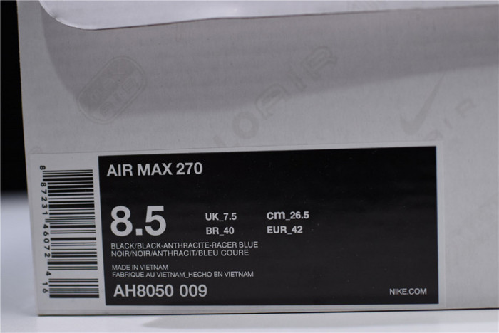 nike air max 270 “photo blue” black ah8050-009