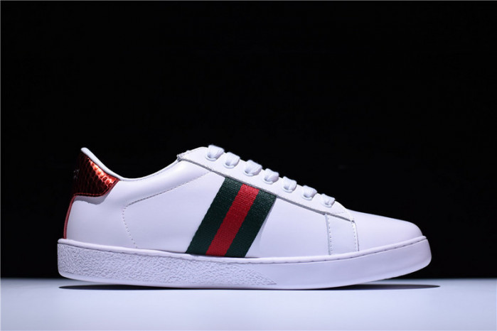 g**i ace embroidered low-top sneaker white with bee