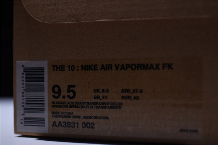 o-w x nike air vapormax fk black aa3831-002