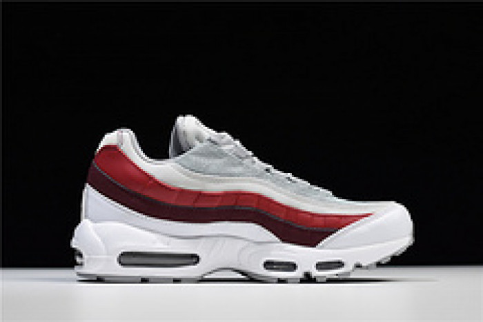 nike air max 95 essential mens white-grey-red running shoes 749766 103