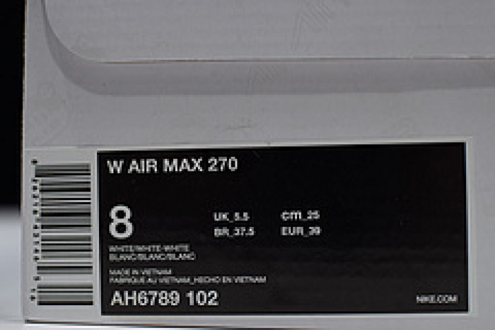 nike air max 270 triple white ah6789 102