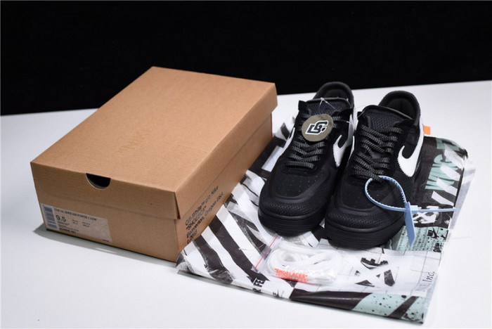 o-w nike air force 1 low black ao4606-001